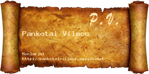 Pankotai Vilmos névjegykártya